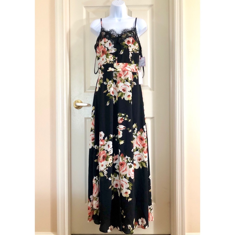 Floral Black Maxi Dress